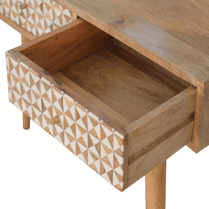 Sarina Resin Printed 3 Drawers Console Table by Lavishway | Hallway Console Table-57570