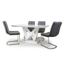 Saturn Marble Top Table with 4 Dining Chairs by Lavishway | Dining Table Set-27104