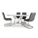 Saturn Marble Top Table with 4 Dining Chairs by Lavishway | Dining Table Set-27103