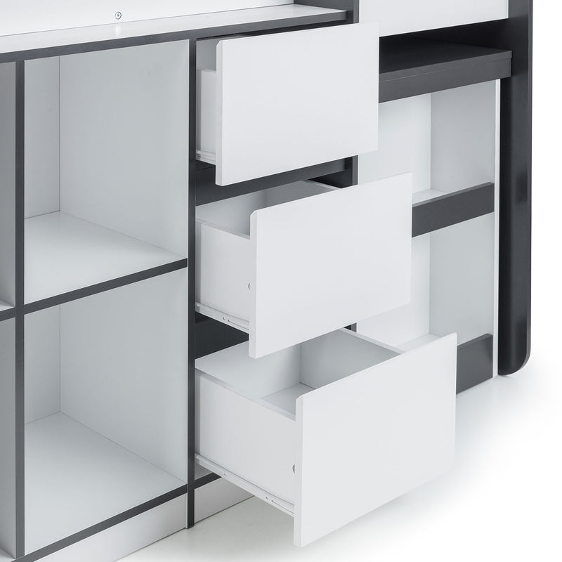 Saturn Mid Sleeper Storage Bed by Lavishway | Wooden Beds-60892