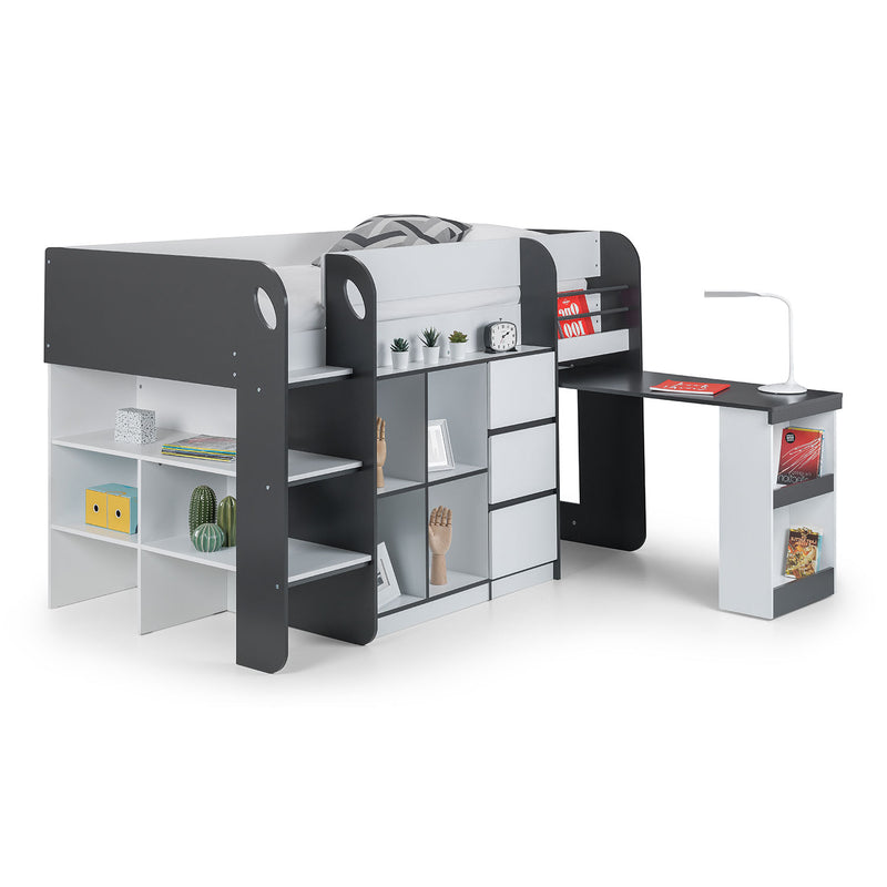 Saturn Mid Sleeper Storage Bed by Lavishway | Wooden Beds-60888