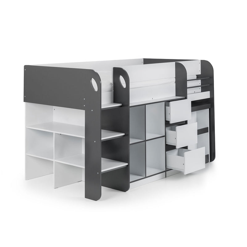 Saturn Mid Sleeper Storage Bed by Lavishway | Wooden Beds-60889