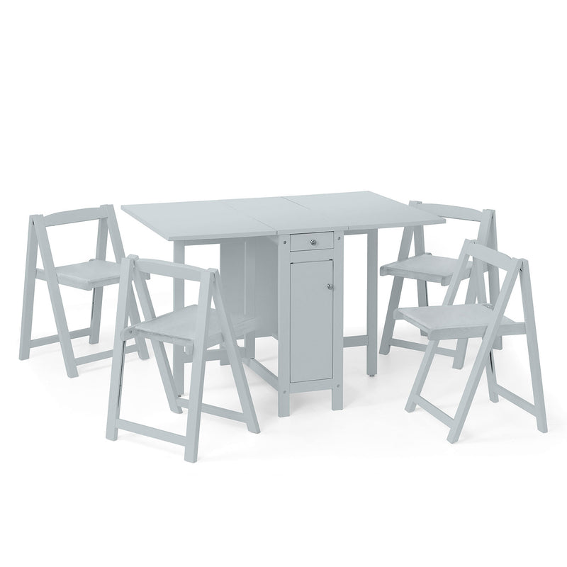 Savoy Foldable Dining Table with 4 Chairs by Lavishway | Dining Table Set-60878