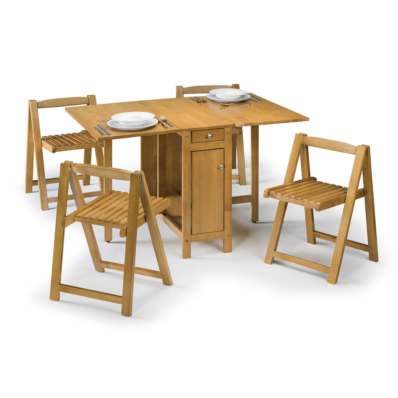 Savoy Foldable Dining Table with 4 Chairs by Lavishway | Dining Table Set-60879