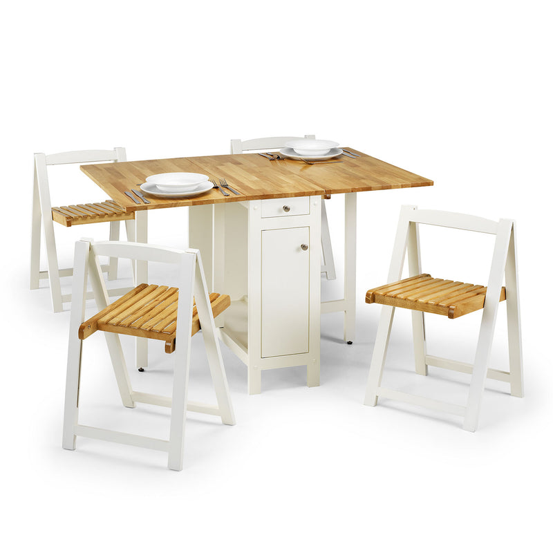 Savoy Foldable Dining Table with 4 Chairs by Lavishway | Dining Table Set-60881