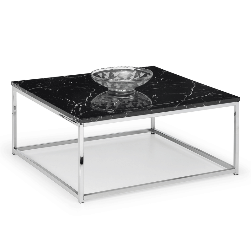 Scala Black Marble Effect Top Coffee Table by Lavishway | Coffee Tables-60869