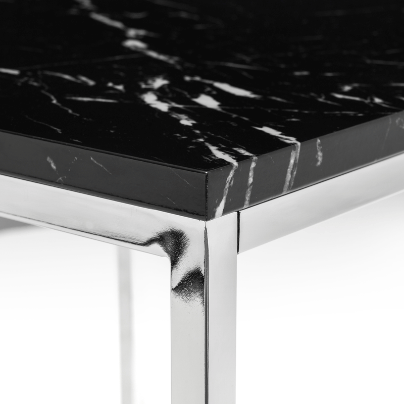 Scala Black Marble Effect Top Coffee Table by Lavishway | Coffee Tables-60871