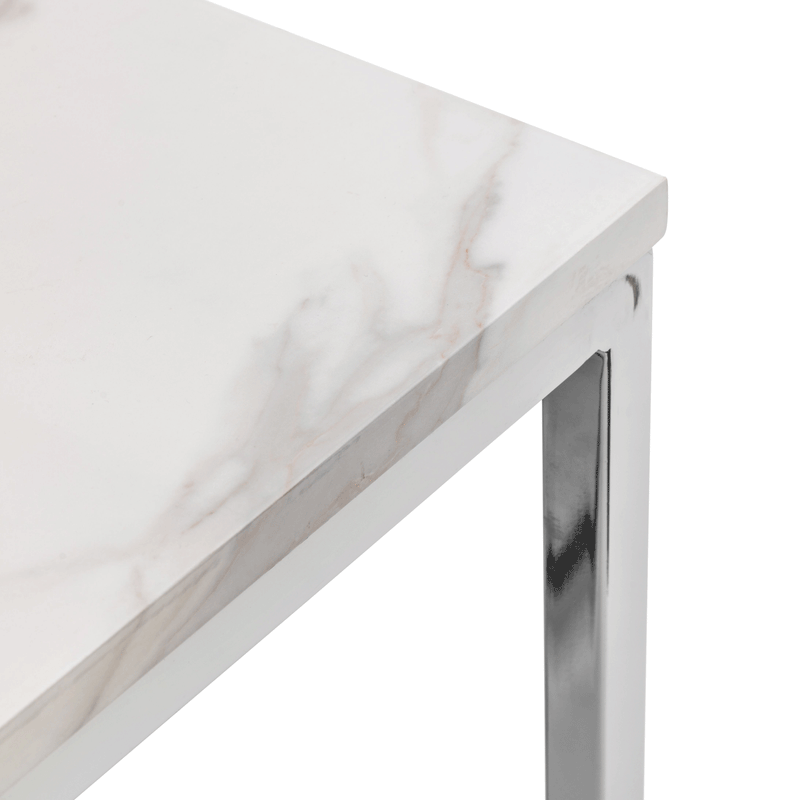 Scala White Marble Effect Top Dining Table by Lavishway | Dining Tables-60862
