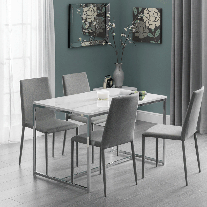 Scala White Marble Effect Top Dining Table by Lavishway | Dining Tables-60860