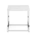 Scala White Marble Effect Top Lamp Table by Lavishway | Side Tables-60855