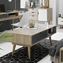 Scandi Oak Finish Grey Coffee Table by Lavishway | Coffee Tables-35368