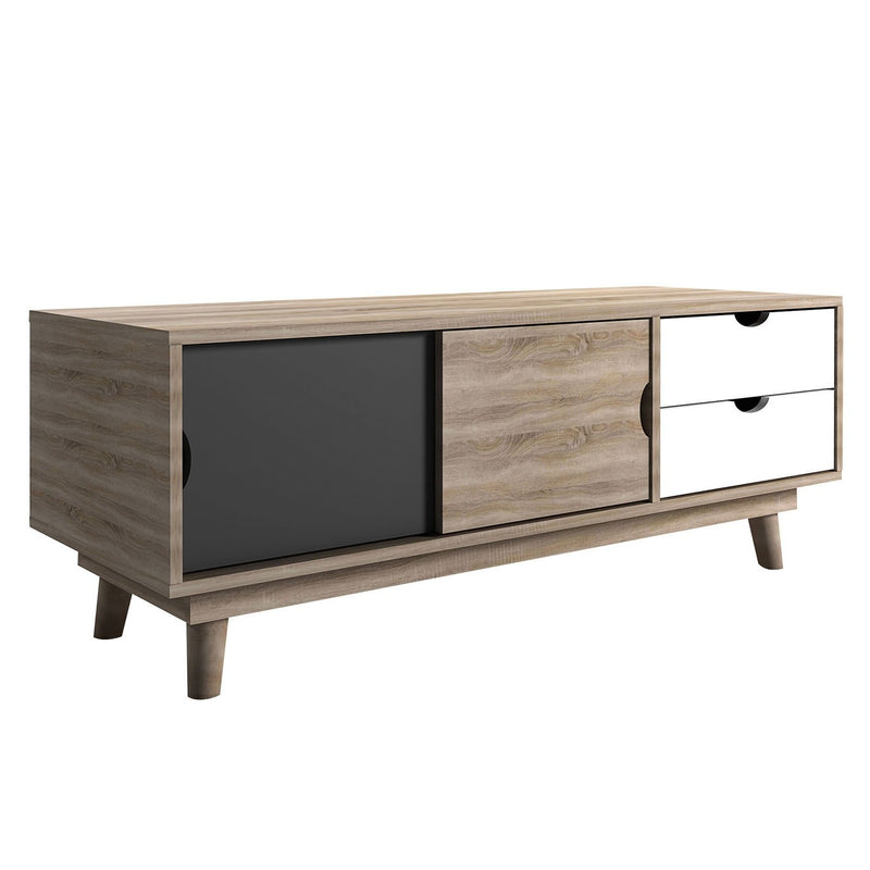 Scandi Oak Finish Grey TV Unit by Lavishway | TV Units Cabinets-35380