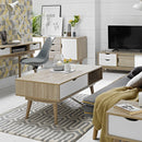 Scandi Oak Finish White Coffee Table by Lavishway | Coffee Tables-35402