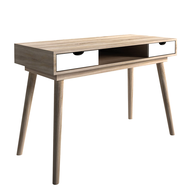 Scandi Oak Finish White Drawers Desk by Lavishway | Reclaimed Wood Desks-28393