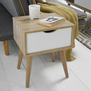 Scandi Oak Finish White Lamp Table by Lavishway | Side Tables-35393