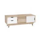 Scandi Oak Finish White TV Unit by Lavishway | TV Units Cabinets-35409