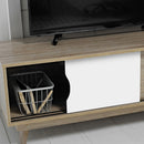 Scandi Oak Finish White TV Unit by Lavishway | TV Units Cabinets-35408