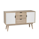 Scandi White 2 Doors 3 Drawers Sideboard by Lavishway | Sideboards-35420