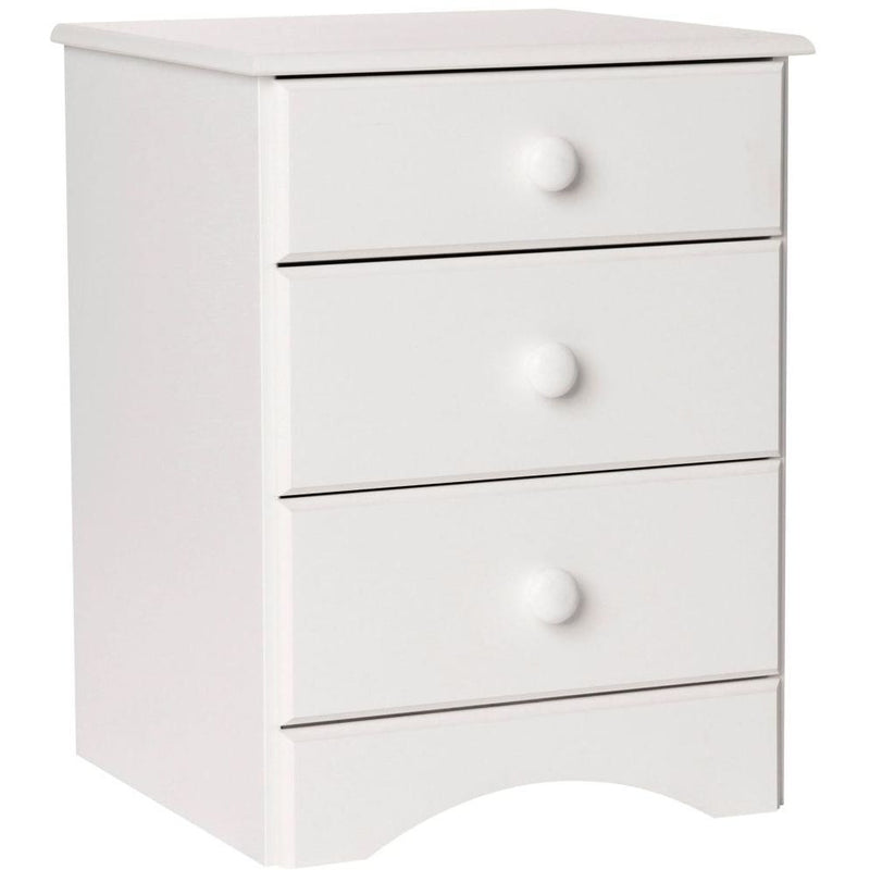 Scandi 3 Drawer White Bedside Cabinet by Lavishway | Bedside Tables-45526