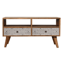 Sarina Geometric Printed 2 Drawers TV Unit by Lavishway | TV Units Cabinets-57486