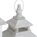 Set Of 3 Window Style White Lanterns by Lavishway | Candle Holders-51335