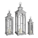 Set Of 3 Archway Design Wooden Lanterns by Lavishway | Candle Holders-51324