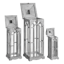 Set Of 3 Archway Design Wooden Lanterns by Lavishway | Candle Holders-51325