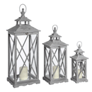 Set Of Three Cross Section Wooden Lanterns by Lavishway | Candle Holders-51320
