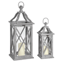 Cross Section Open Tops Lanterns In Pair by Lavishway | Candle Holders-51317
