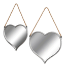 Set Of 2 Heart Shape Hanging Mirrors by Lavishway | Wall Mirrors-50346