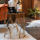 Lattice Glass Top Side Tables In Pair by Lavishway | Side Tables-51113