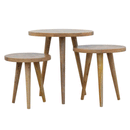 Nordic Patchwork Pattern Top Set Of 3 Stools by Lavishway | Nest of Tables-57458