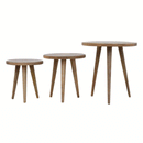 Nordic Patchwork Pattern Top Set Of 3 Stools by Lavishway | Nest of Tables-57459