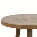 Nordic Patchwork Pattern Top Set Of 3 Stools by Lavishway | Nest of Tables-57462