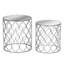 Set of Two Mirrored Top Arabesque Side Tables by Lavishway | Side Tables-51133