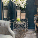 Set of Two Mirrored Top Arabesque Side Tables by Lavishway | Side Tables-51132