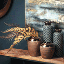 Seville Glossy Metallic Textured Kubru Vase by Lavishway | Vases-50915