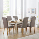 Seville Taupe Linen Fabric Dining Chair by Lavishway | Dining Chairs-60832