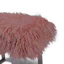Shag Faux Pink Sheepskin Bench by Lavishway | Benches & Storage Benches-25259