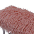 Shag Faux Pink Sheepskin Bench by Lavishway | Benches & Storage Benches-25258
