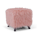 Shag Faux Sheepskin Cube Stool by Lavishway | Stools & Pouffes-25446