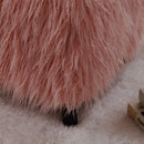 Shag Faux Sheepskin Cube Stool by Lavishway | Stools & Pouffes-25443