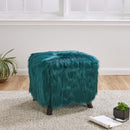 Shag Faux Sheepskin Cube Stool by Lavishway | Stools & Pouffes-25435