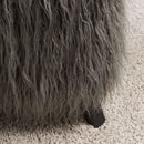 Shag Faux Sheepskin Cube Stool by Lavishway | Stools & Pouffes-25441