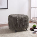 Shag Faux Sheepskin Cube Stool by Lavishway | Stools & Pouffes-25438