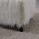 Shag Faux Sheepskin Cube Stool by Lavishway | Stools & Pouffes-25451