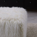 Shag Faux Sheepskin Cube Stool by Lavishway | Stools & Pouffes-25450