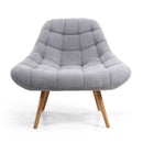 Shell Light Grey Fabric Armchair by Lavishway | Bedroom Chairs-27264