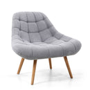 Shell Light Grey Fabric Armchair by Lavishway | Bedroom Chairs-27263