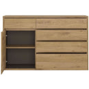 Shetland Oak 1 Door 5 Drawer Finish Cupboard by Lavishway | Cupboards & Cabinets-44618